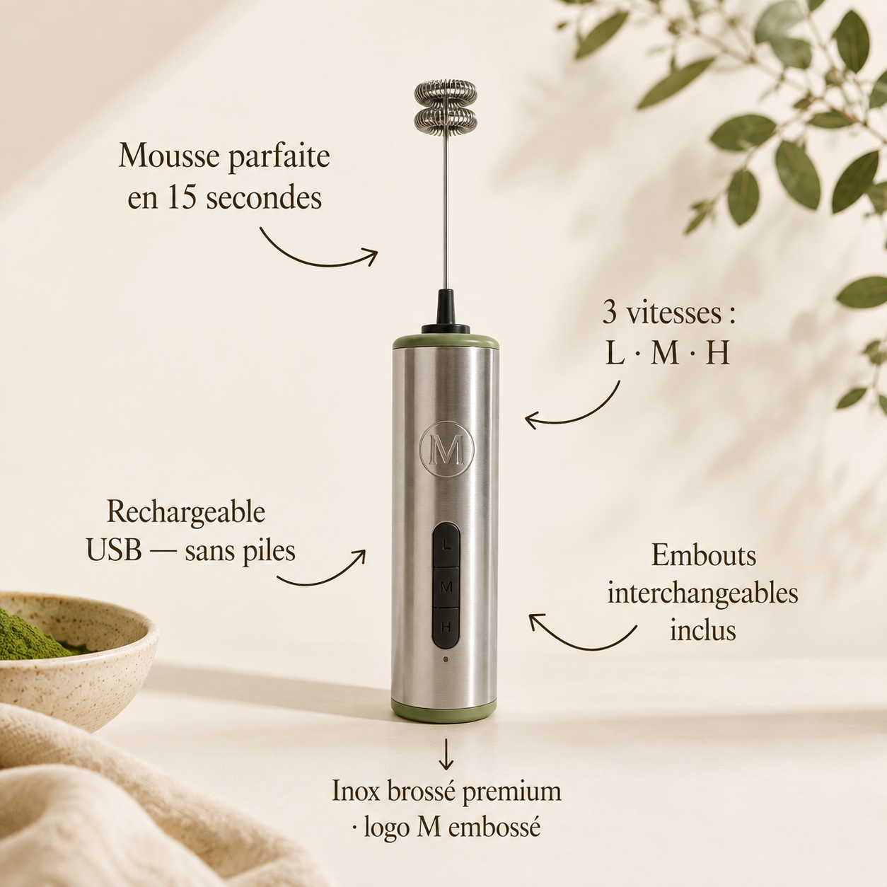 Mousseur  MokaCup — Rechargeable USB